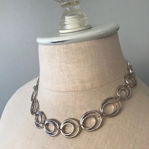 Vintage 70s Necklace Silver Toned